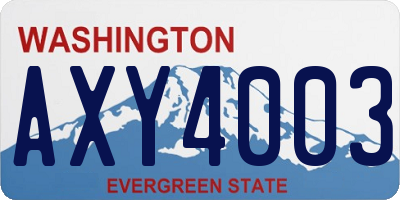 WA license plate AXY4003