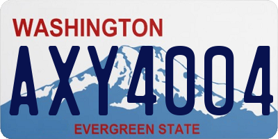 WA license plate AXY4004