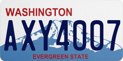 WA license plate AXY4007