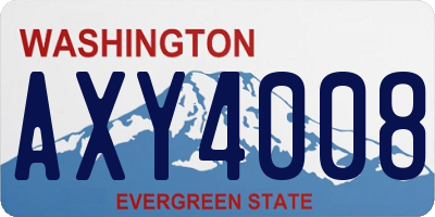 WA license plate AXY4008