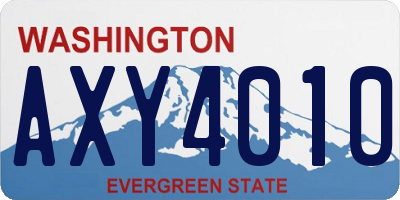 WA license plate AXY4010