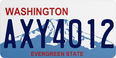 WA license plate AXY4012
