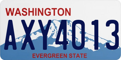 WA license plate AXY4013