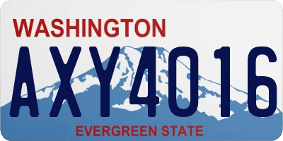WA license plate AXY4016