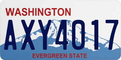 WA license plate AXY4017