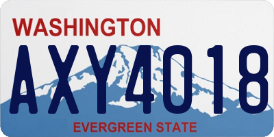 WA license plate AXY4018