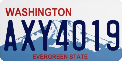 WA license plate AXY4019