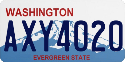 WA license plate AXY4020