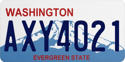 WA license plate AXY4021