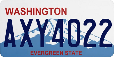 WA license plate AXY4022