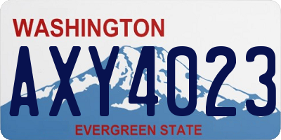 WA license plate AXY4023