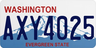 WA license plate AXY4025