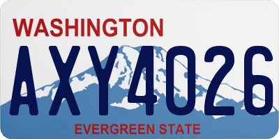 WA license plate AXY4026