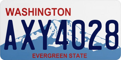 WA license plate AXY4028