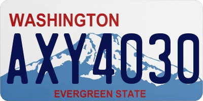 WA license plate AXY4030