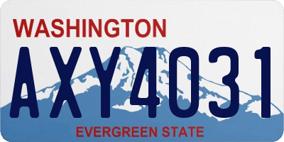 WA license plate AXY4031
