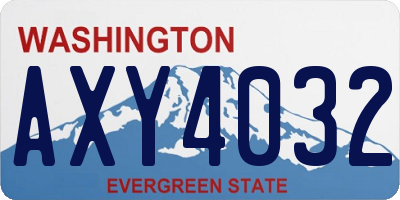 WA license plate AXY4032