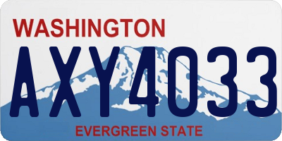WA license plate AXY4033