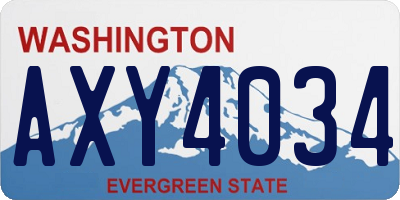 WA license plate AXY4034