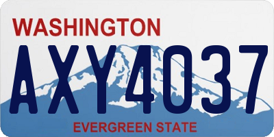 WA license plate AXY4037