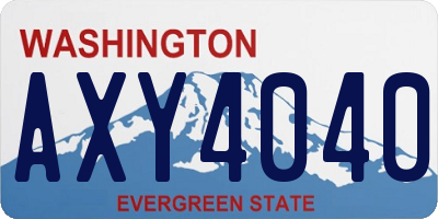WA license plate AXY4040