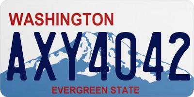 WA license plate AXY4042