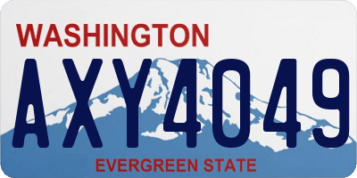 WA license plate AXY4049