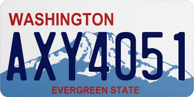 WA license plate AXY4051