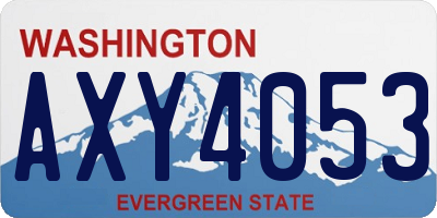 WA license plate AXY4053