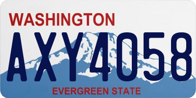 WA license plate AXY4058