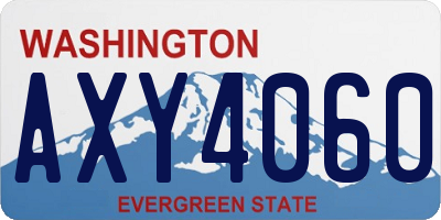 WA license plate AXY4060