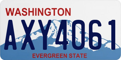 WA license plate AXY4061