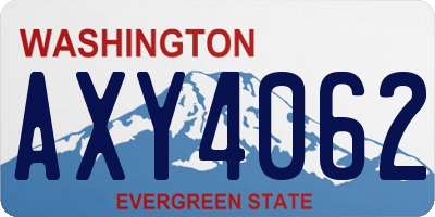 WA license plate AXY4062
