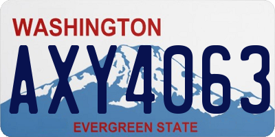 WA license plate AXY4063