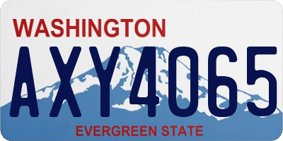 WA license plate AXY4065
