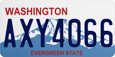 WA license plate AXY4066
