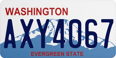 WA license plate AXY4067