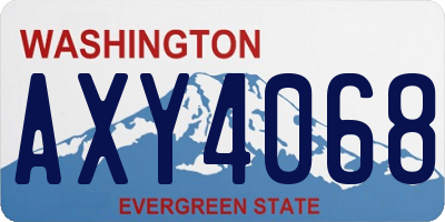 WA license plate AXY4068