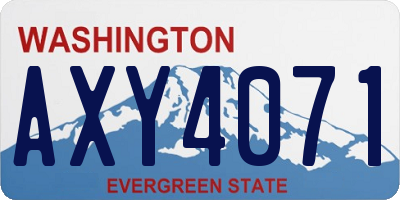 WA license plate AXY4071
