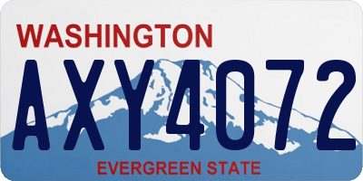 WA license plate AXY4072