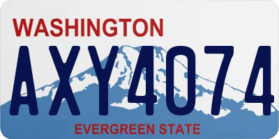 WA license plate AXY4074