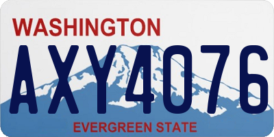 WA license plate AXY4076