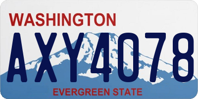 WA license plate AXY4078
