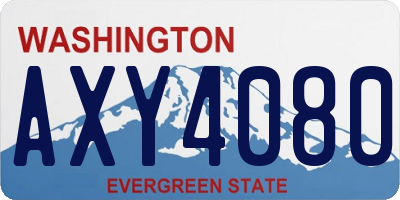 WA license plate AXY4080