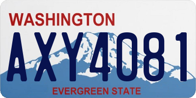 WA license plate AXY4081
