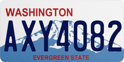 WA license plate AXY4082