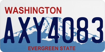 WA license plate AXY4083