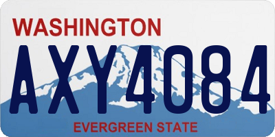 WA license plate AXY4084
