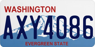 WA license plate AXY4086