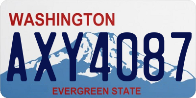 WA license plate AXY4087